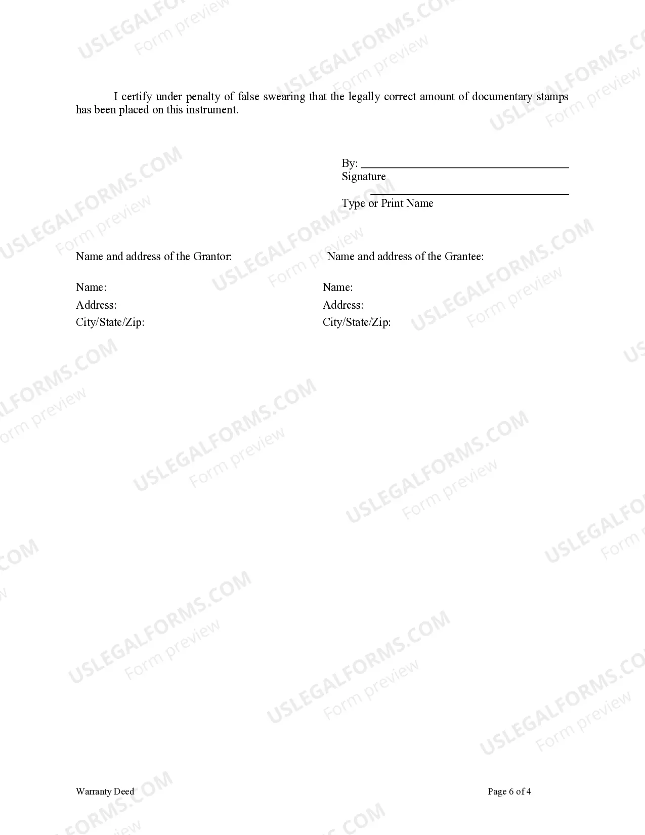 Preview Warranty Deed - Trust to an Individual