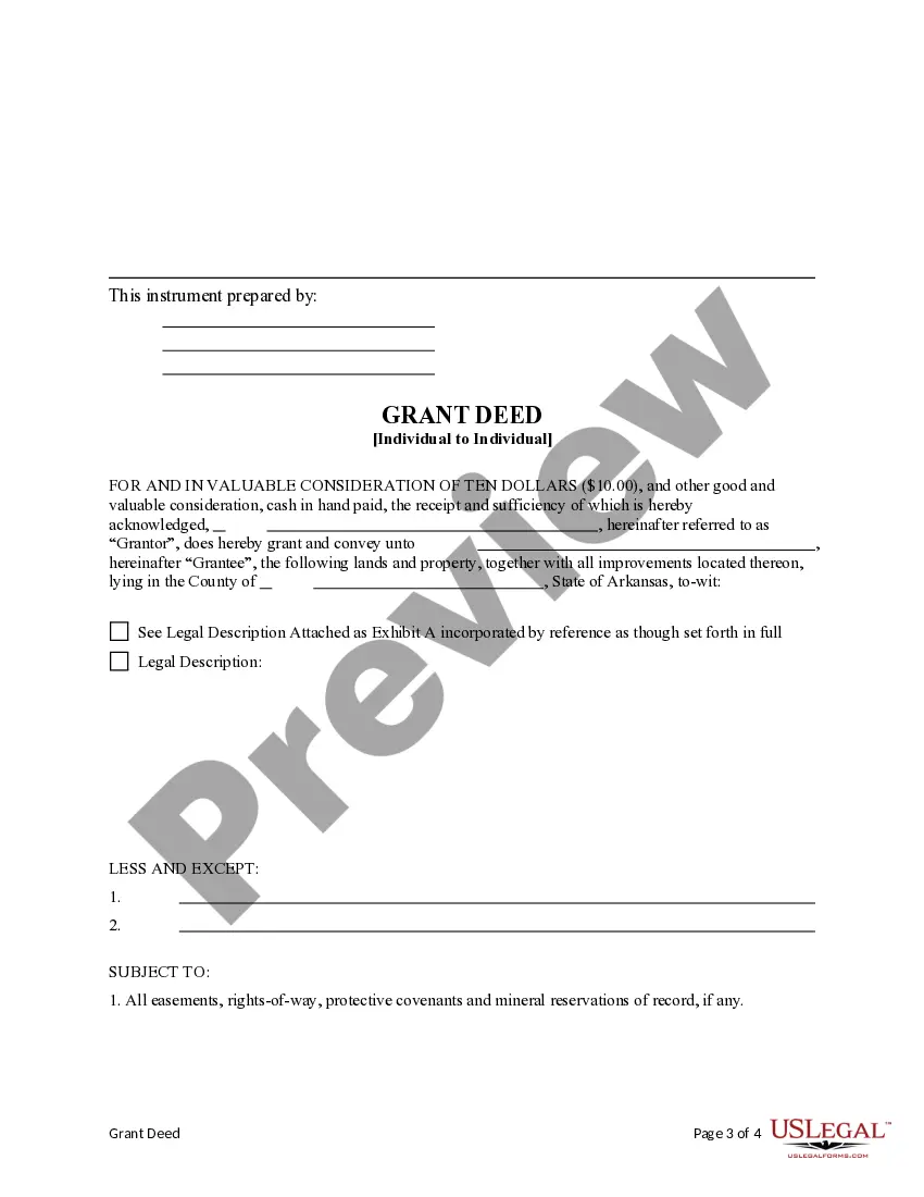 Preview Grant Deed - Individual to Individual