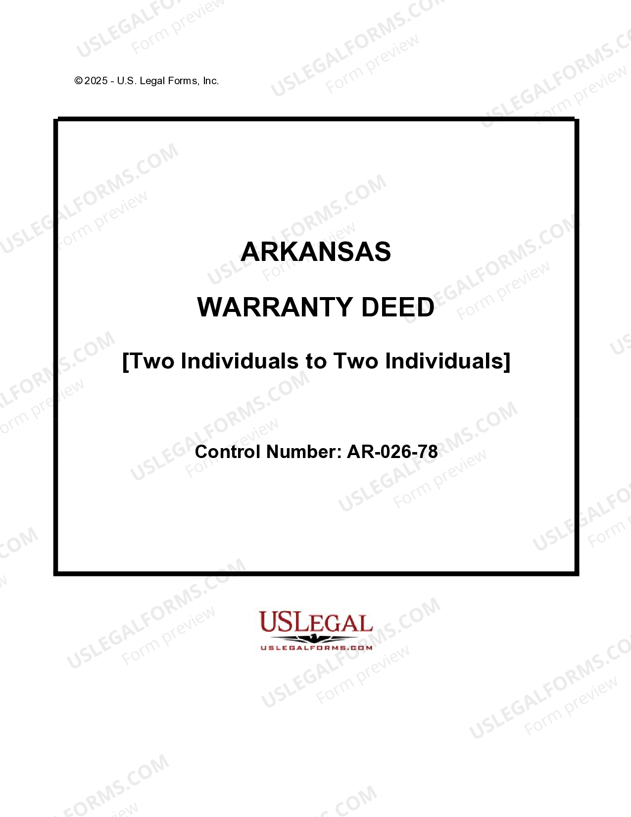 Arkansas Warranty Deed Two Individuals to Two Individuals Warranty