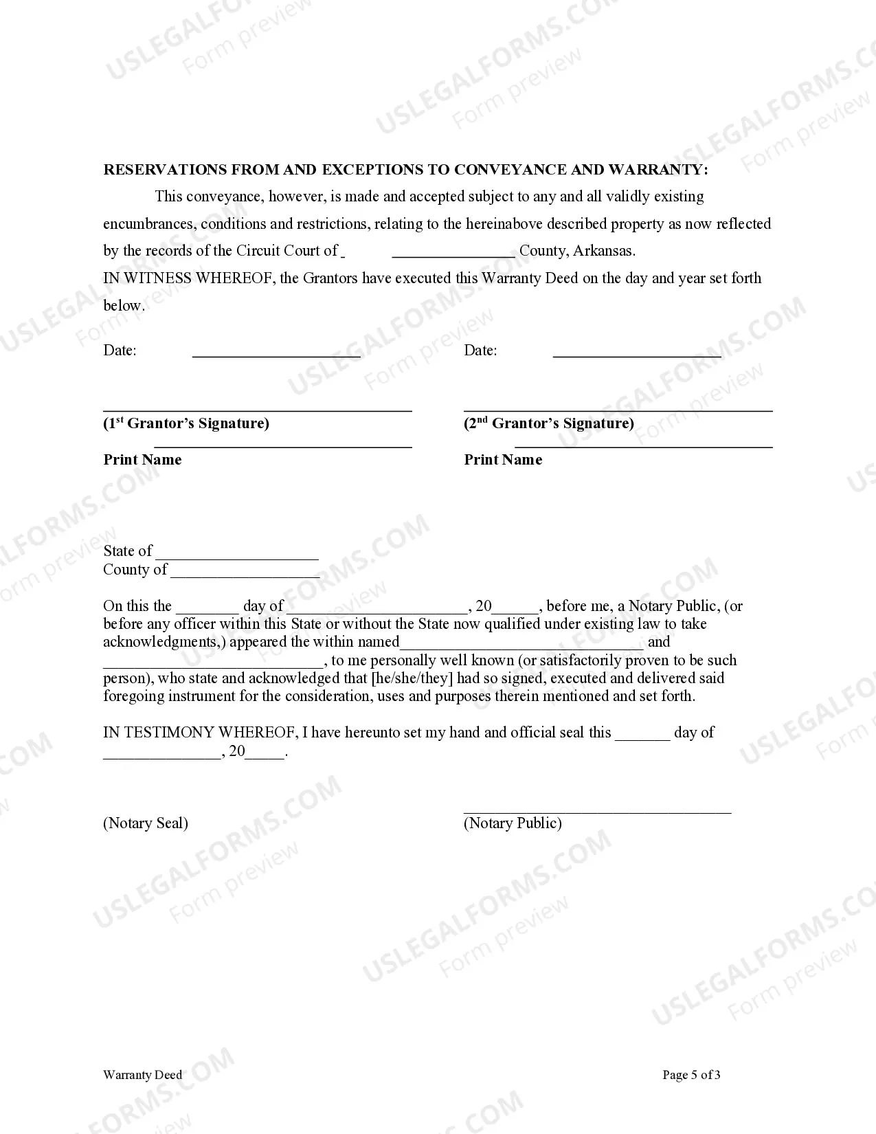 Preview Warranty Deed - Two Individuals to Two Individuals
