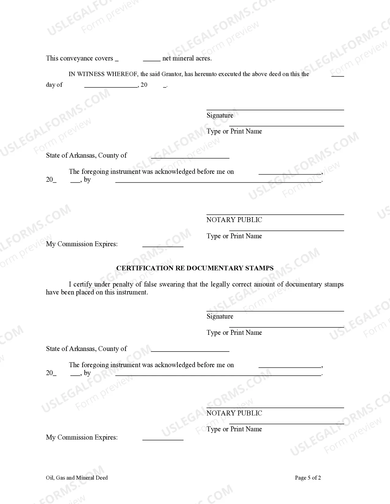 Preview Quitclaim Deed for Oil, Gas and Minerals from an Individual to Two Individuals