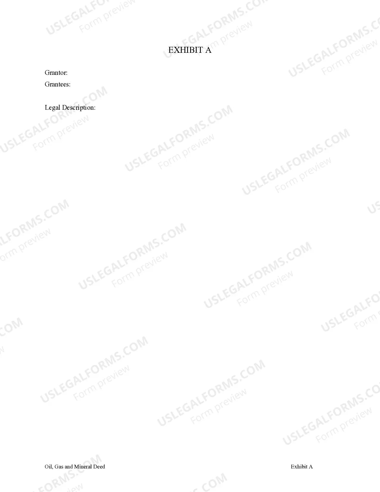 Preview Quitclaim Deed for Oil, Gas and Minerals from an Individual to Two Individuals