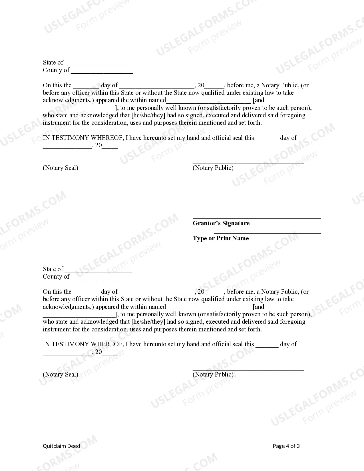 Preview Quitclaim Deed from Two Individuals to One Individual.