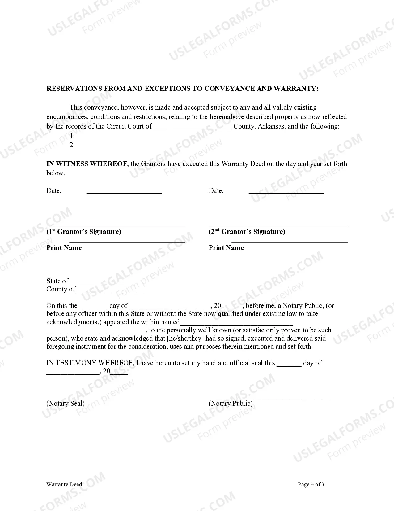 Preview Warranty Deed from Two Individuals to an Individual