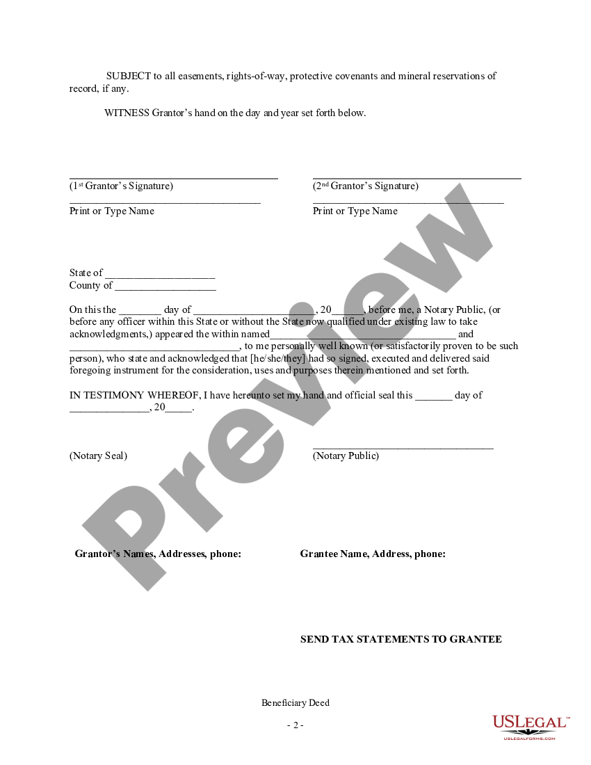 Arkansas Transfer on Death Deed or TOD - Ar Transfer Death | US Legal Forms