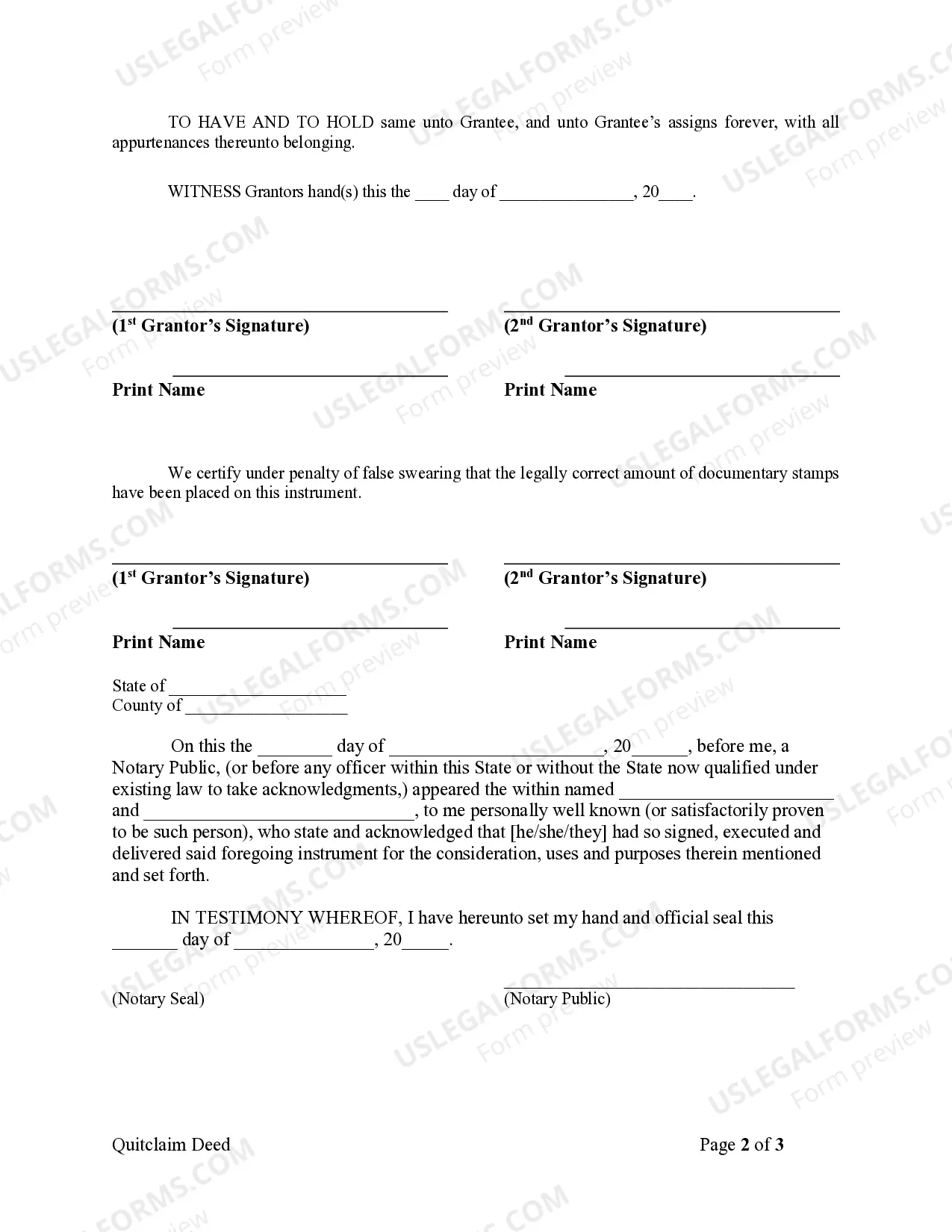 Preview Quitclaim Deed by Two Individuals to LLC