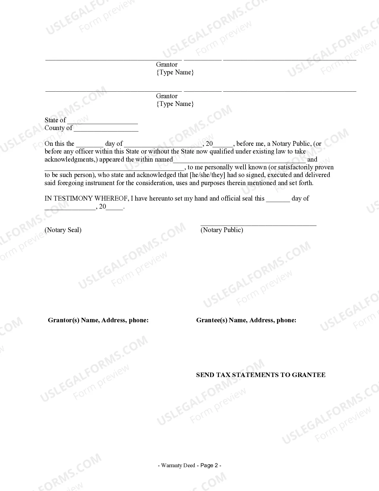 Preview Warranty Deed from two Individuals to LLC