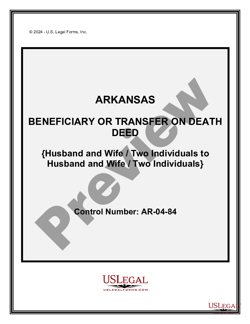 Arkansas Beneficiary Or Transfer On Death Deed Or Tod Arkansas Beneficiary Deed Form Us 5882