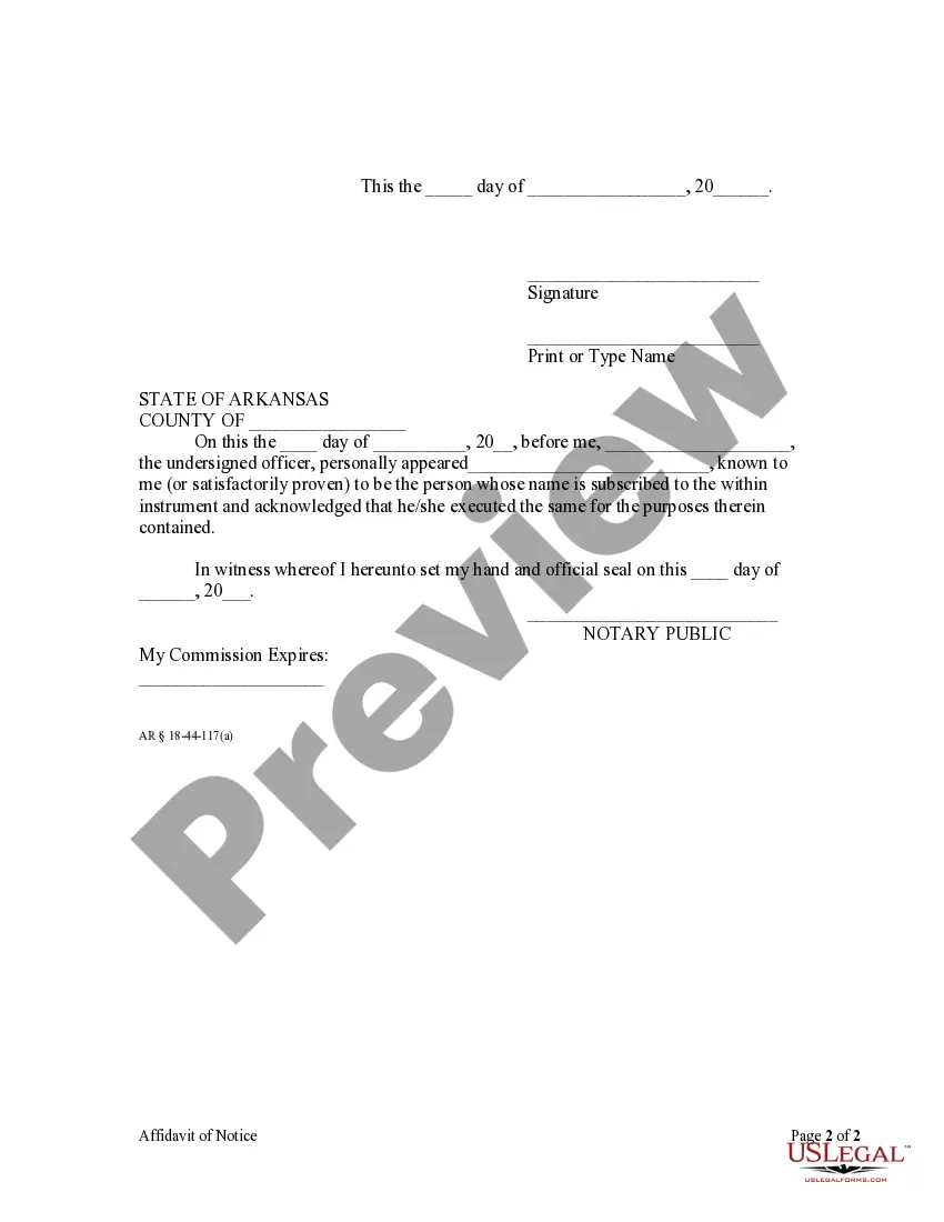 Preview Affidavit of Lien Account - Individual
