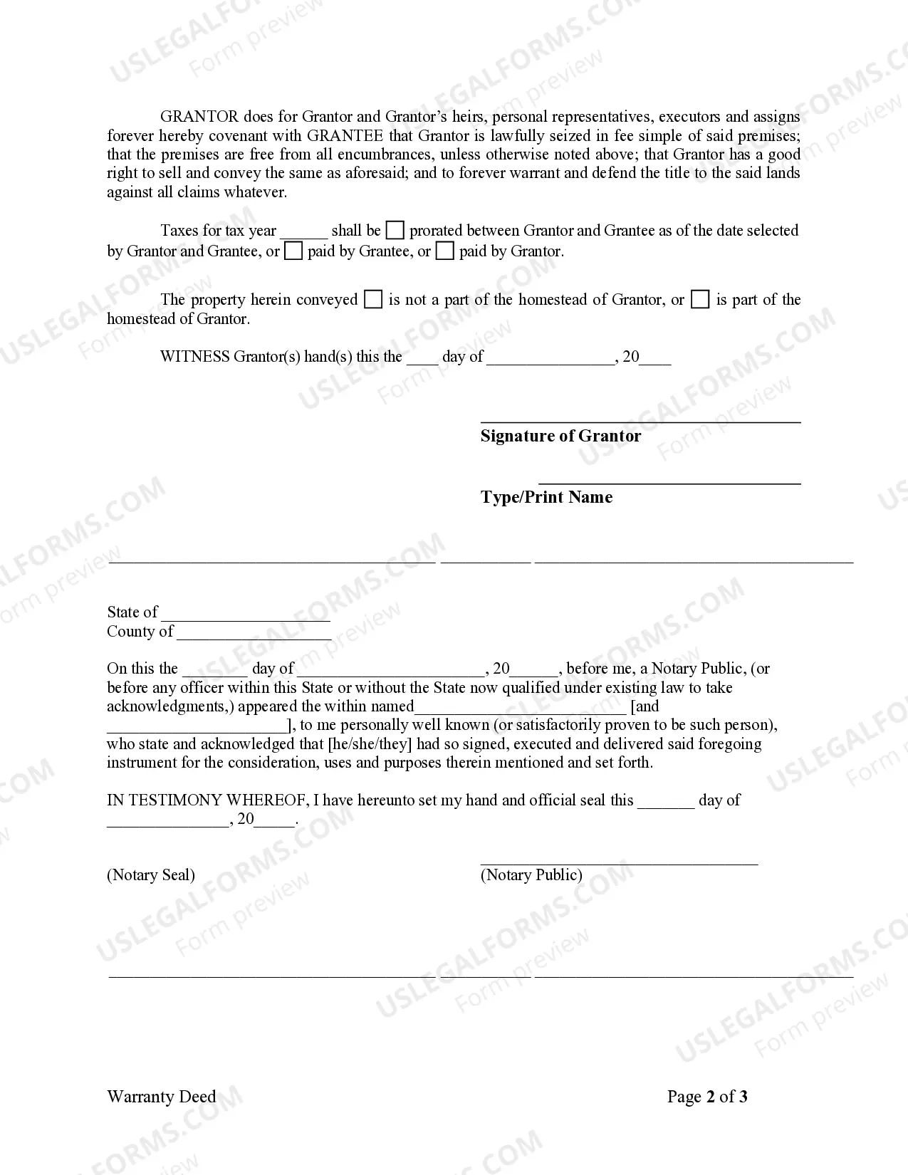 Preview Warranty Deed from Individual to Corporation
