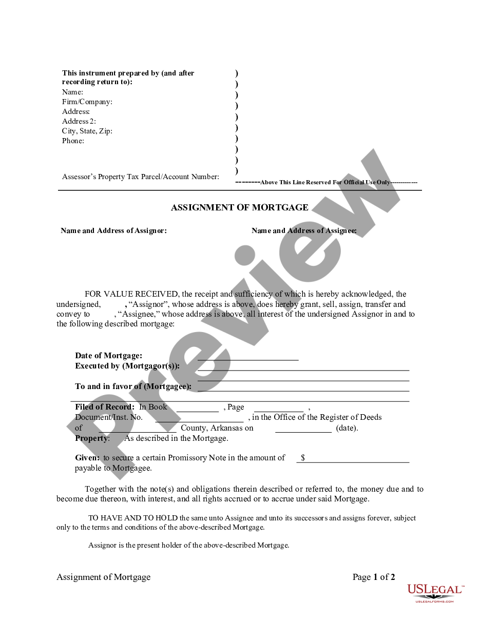 page 0 Assignment of Mortgage by Individual Mortgage Holder preview