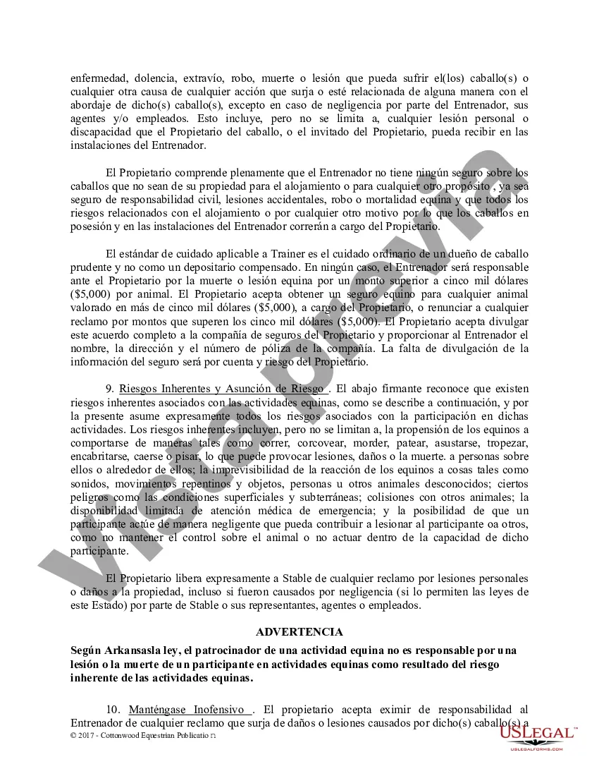 Preview Contrato de Entrenamiento - Caballo Equino Formas
