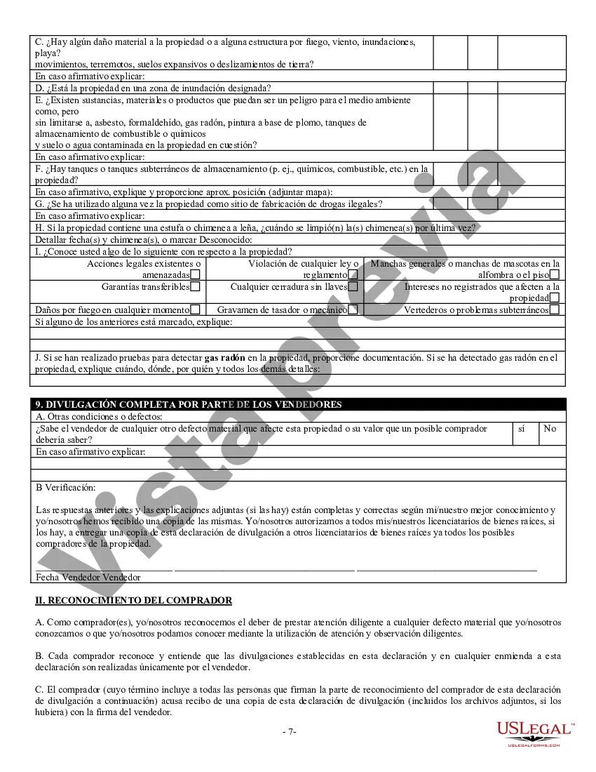 Preview Declaración de Divulgación de Ventas de Bienes Raíces Residenciales