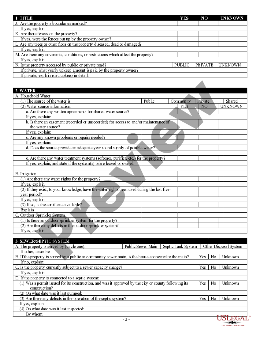Arkansas Residential Real Estate Sales Disclosure Statement Real