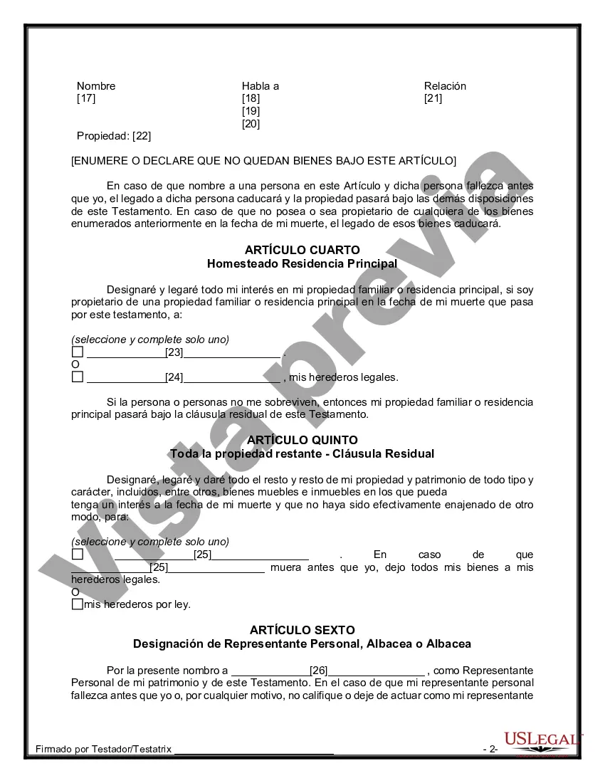 Preview Testamentos mutuos que contienen última voluntad y testamentos para personas solteras que viven juntas sin hijos