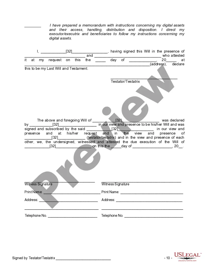 Preview Mutual Wills containing Last Will and Testaments for Man and Woman living together not Married with No Children