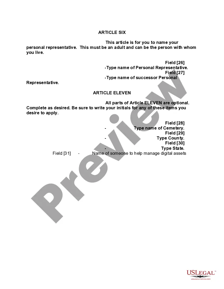 Preview Mutual Wills containing Last Will and Testaments for Man and Woman living together not Married with No Children