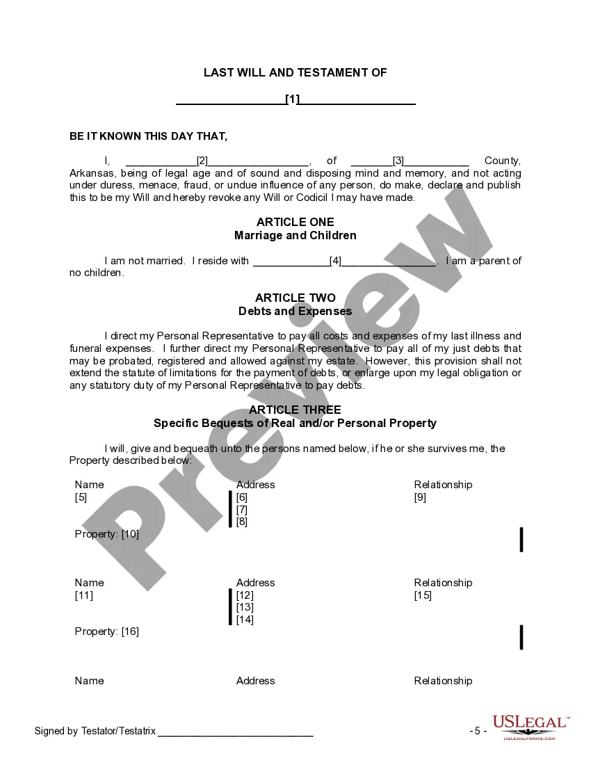 Preview Mutual Wills containing Last Will and Testaments for Man and Woman living together not Married with No Children