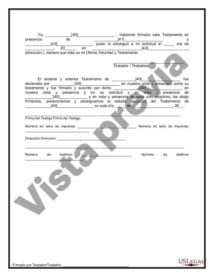 Preview Paquete de Testamentos Mutuos de Últimas Voluntades y Testamentos para Personas Solteras que conviven con Hijos Adultos