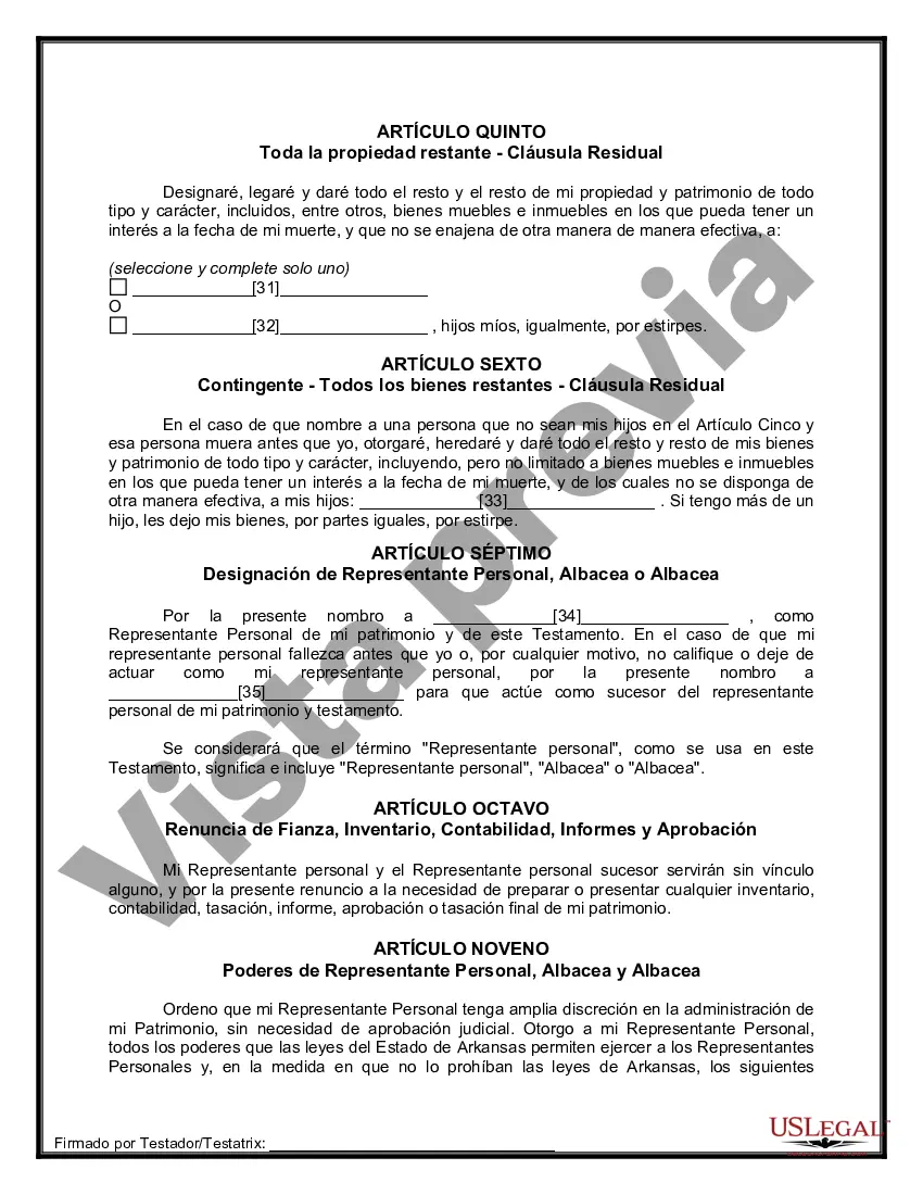 Preview Paquete de Testamentos Mutuos de Últimas Voluntades y Testamentos para Personas Solteras que conviven con Hijos Adultos