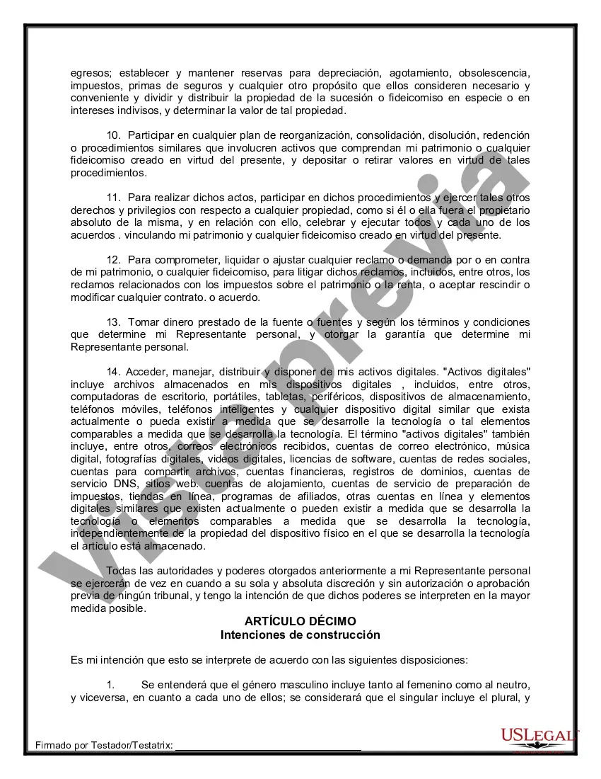 Preview Paquete de Testamentos Mutuos de Últimas Voluntades y Testamentos para Personas Solteras que conviven con Hijos Adultos