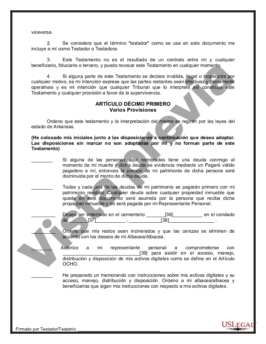 Preview Paquete de Testamentos Mutuos de Últimas Voluntades y Testamentos para Personas Solteras que conviven con Hijos Adultos
