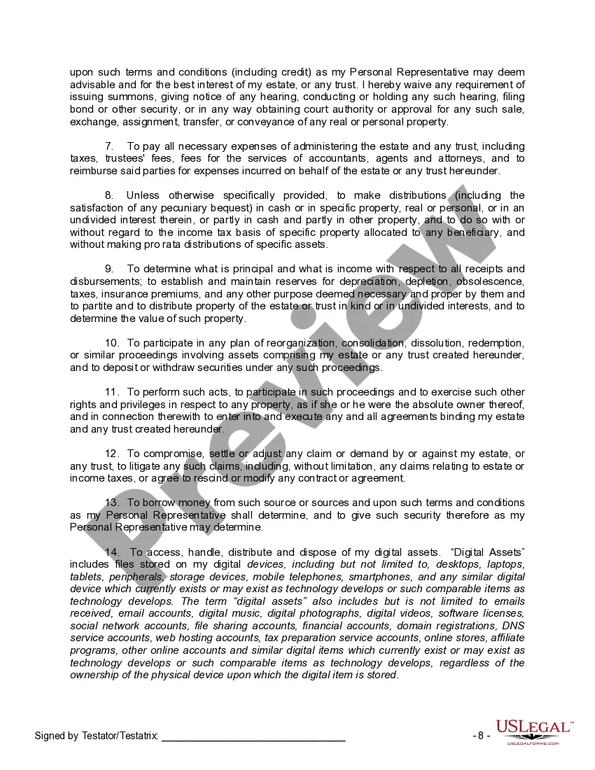 Preview Mutual Wills Package of Last Wills and Testaments for Man and Woman living together not Married with Adult Children