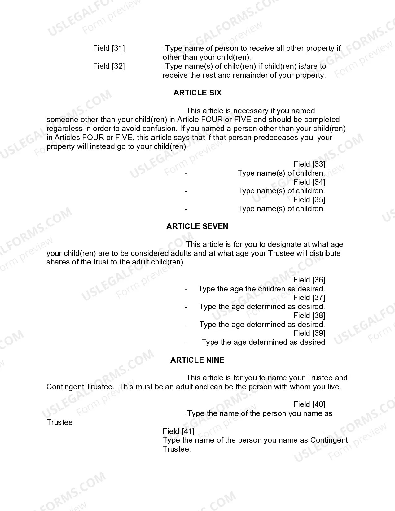 Preview Mutual Wills or Last Will and Testaments for Man and Woman living together, not Married with Minor Children