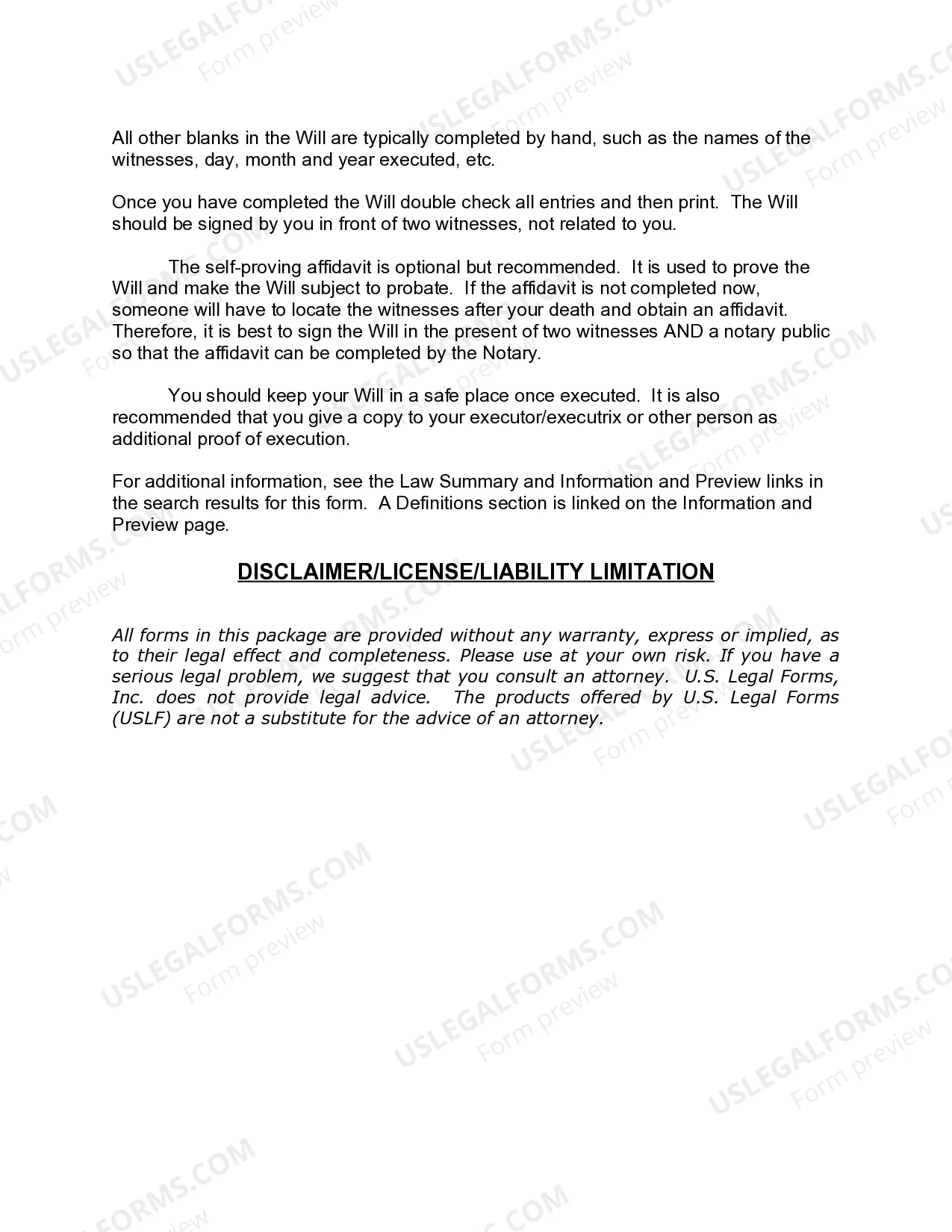 Preview Mutual Wills or Last Will and Testaments for Man and Woman living together, not Married with Minor Children