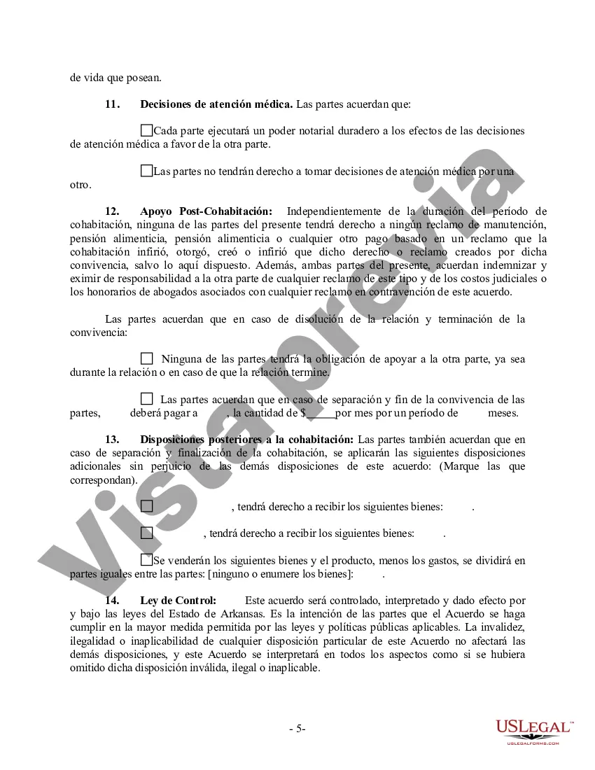 Preview Acuerdo de convivencia no marital de convivencia