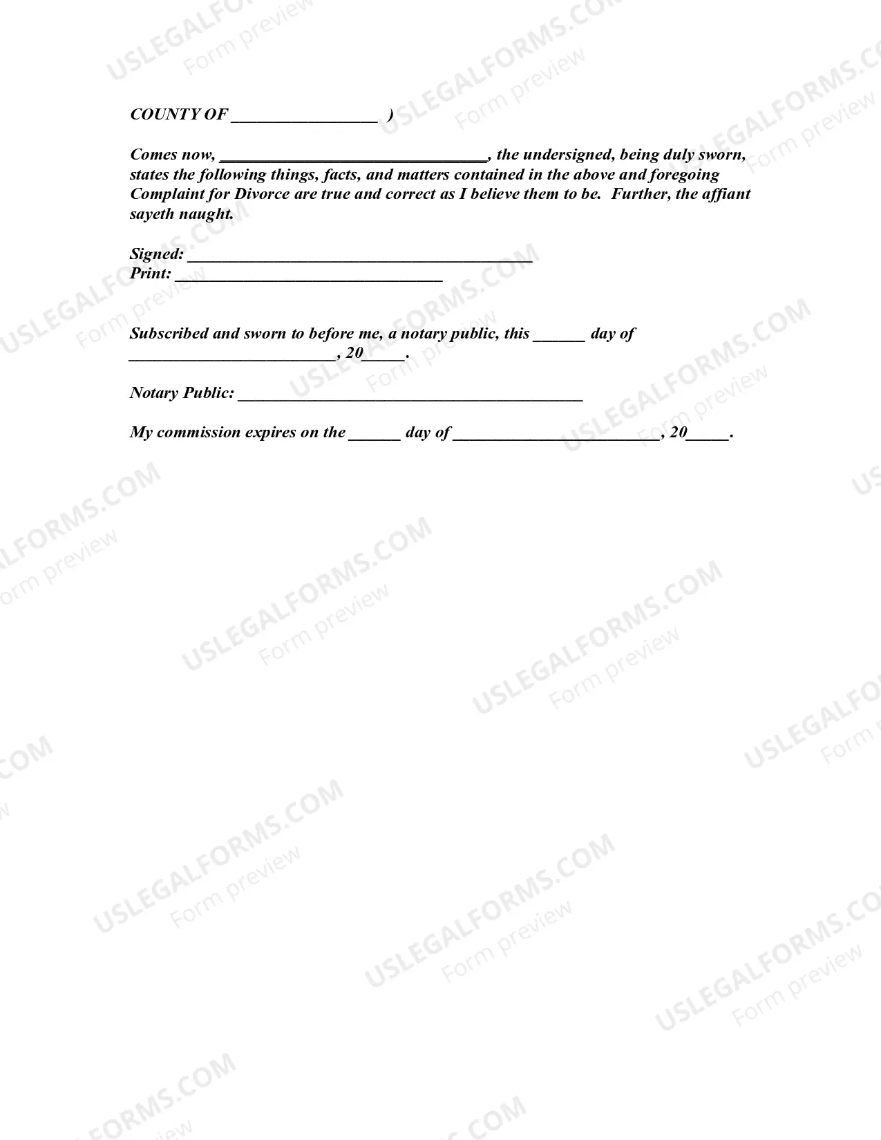 Preview Complaint for Annulment of Marriage