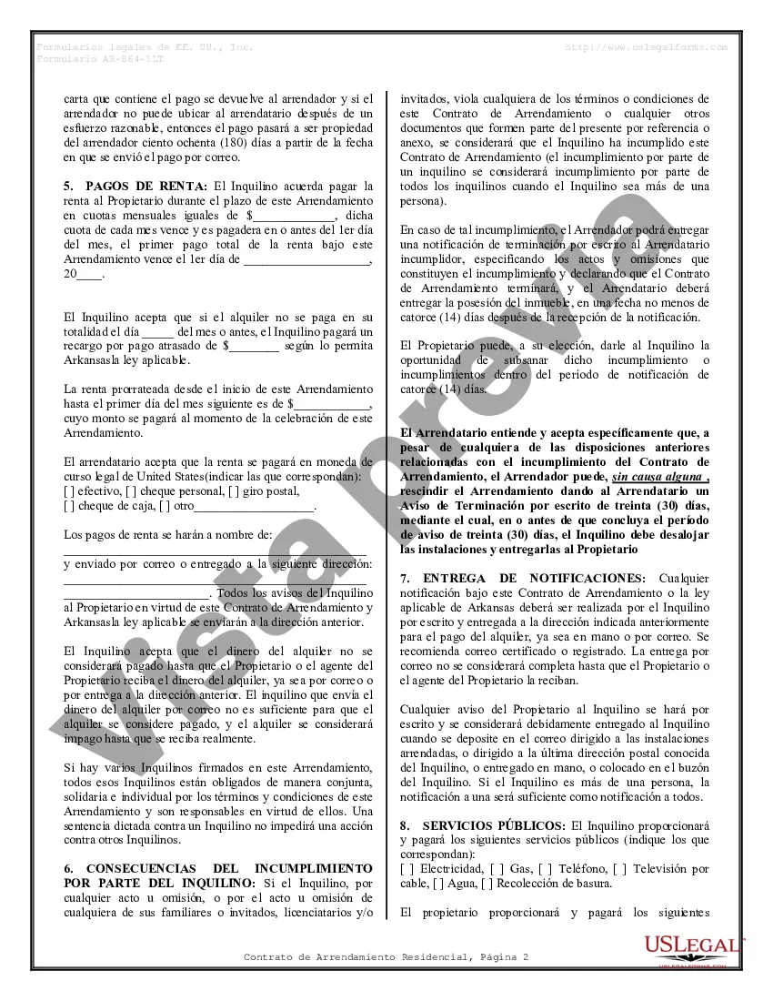 Preview Arrendamiento residencial o contrato de alquiler de mes a mes