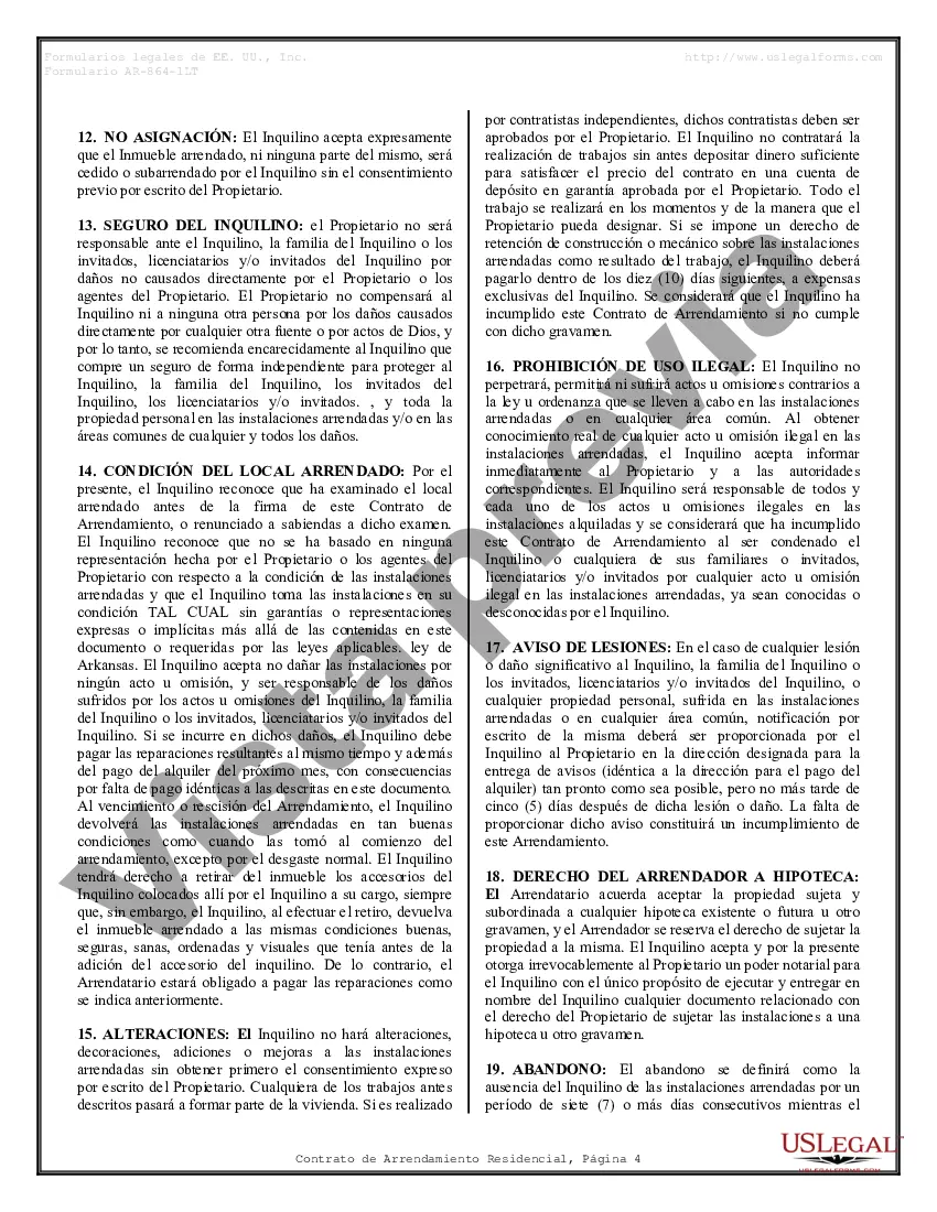 Preview Arrendamiento residencial o contrato de alquiler de mes a mes