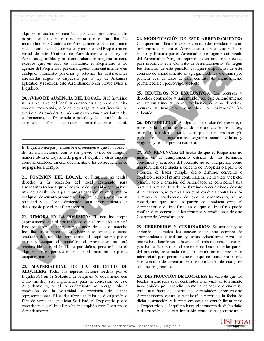 Preview Arrendamiento residencial o contrato de alquiler de mes a mes