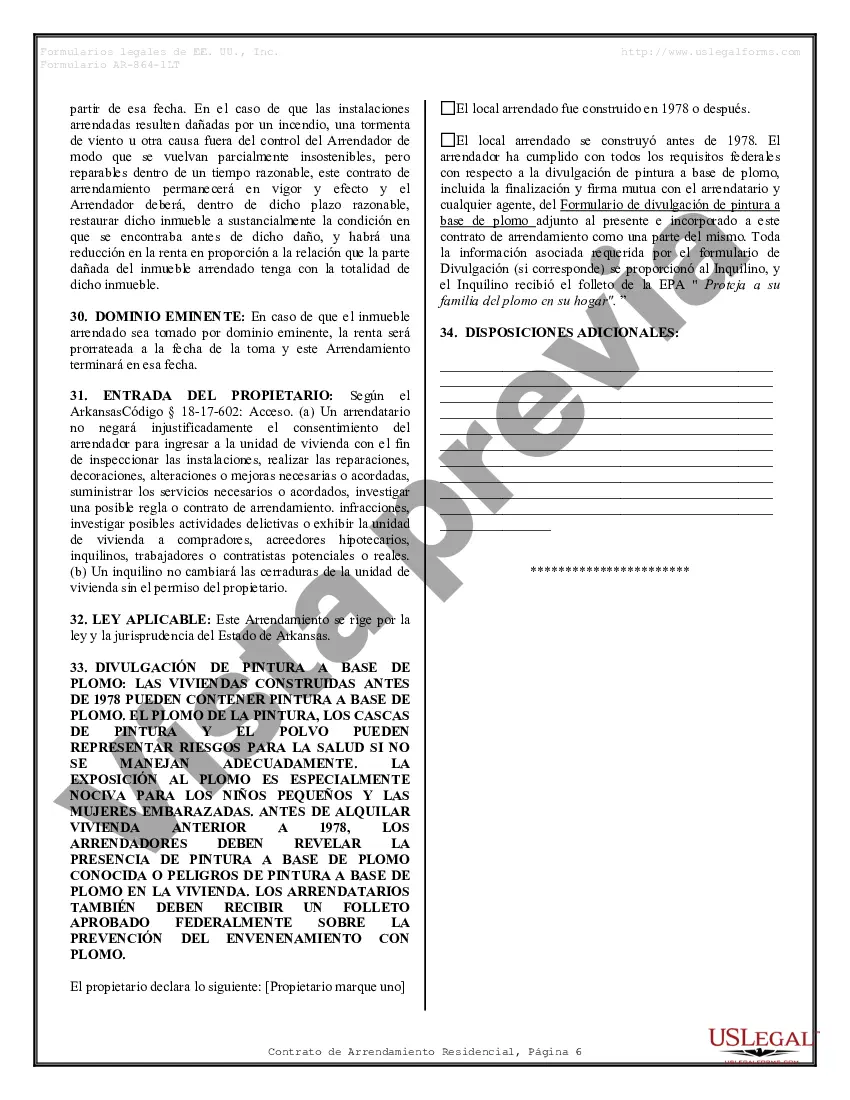 Preview Arrendamiento residencial o contrato de alquiler de mes a mes