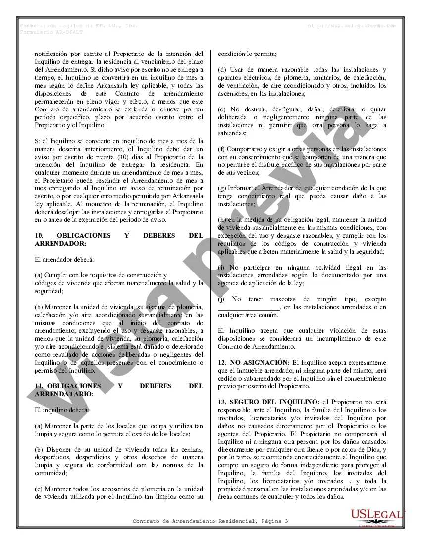 Preview Contrato de arrendamiento de alquiler residencial