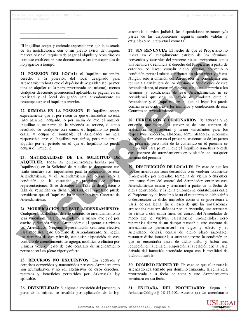 Preview Contrato de arrendamiento de alquiler residencial