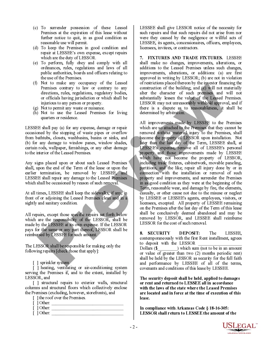 Preview Commercial Building or Space Lease