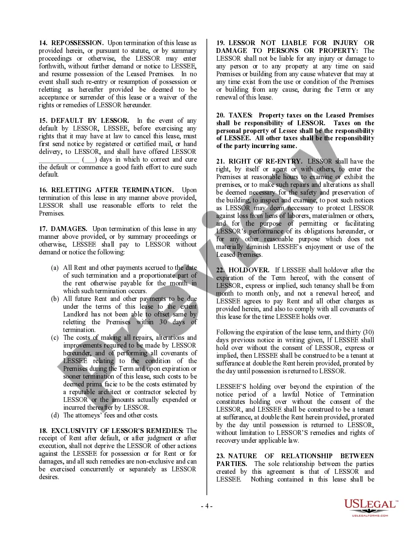 Preview Commercial Building or Space Lease