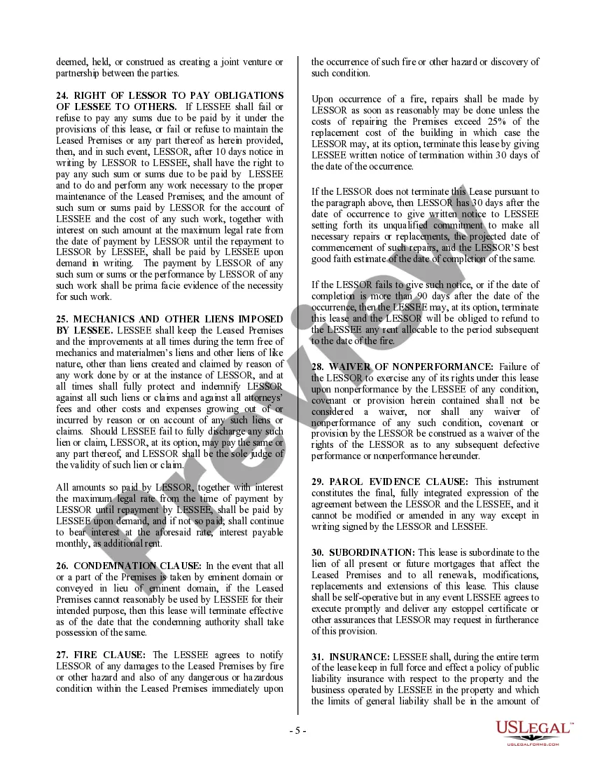 Preview Commercial Building or Space Lease