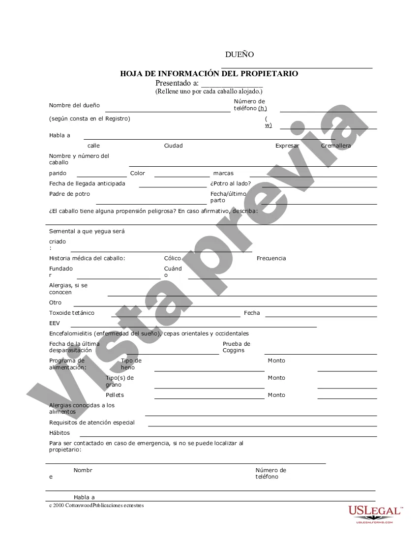 Preview Paquete de formularios equinos de caballos de Arkansas