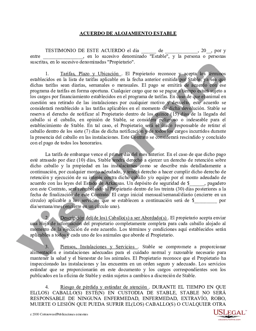 Preview Paquete de formularios equinos de caballos de Arkansas