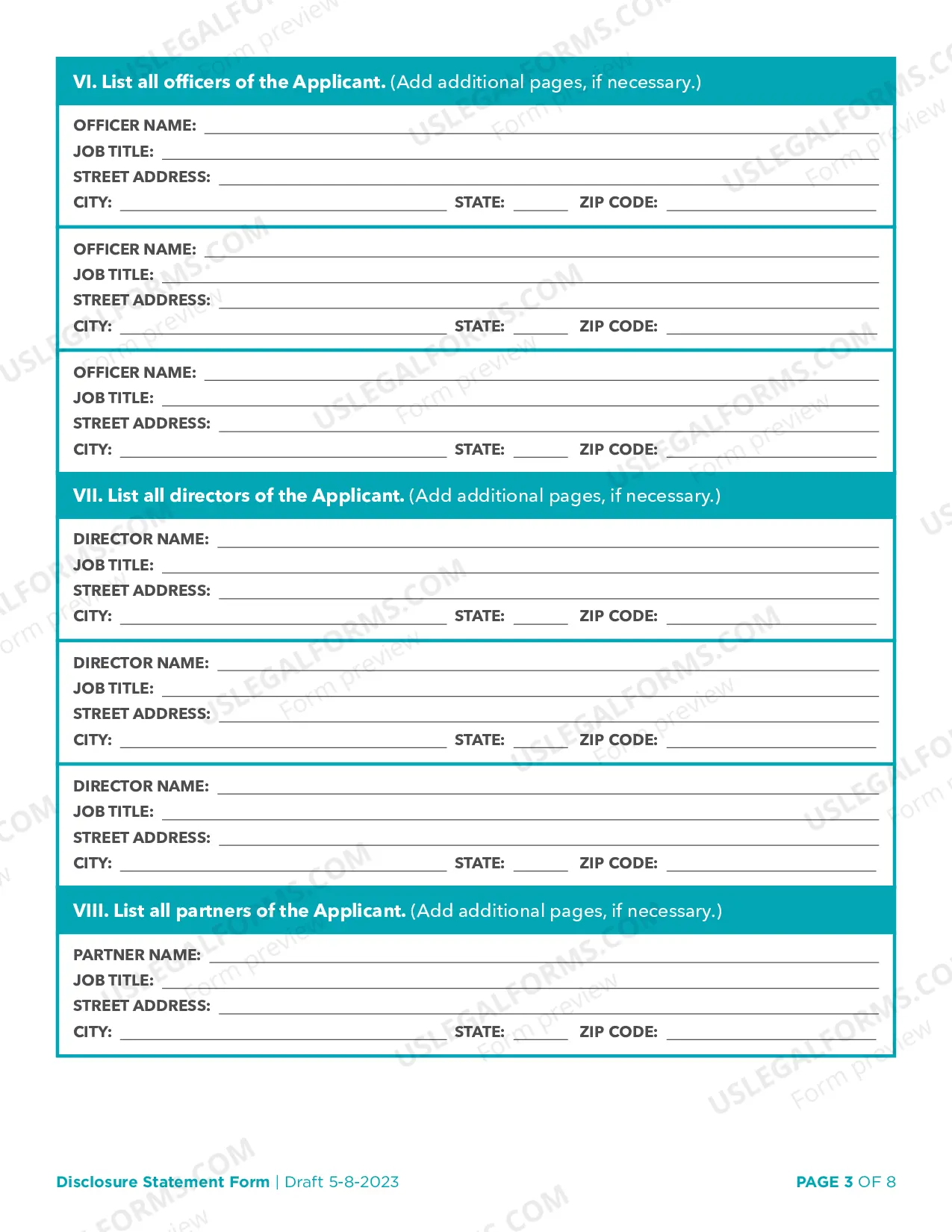 Preview ADEQ Disclosure Statement