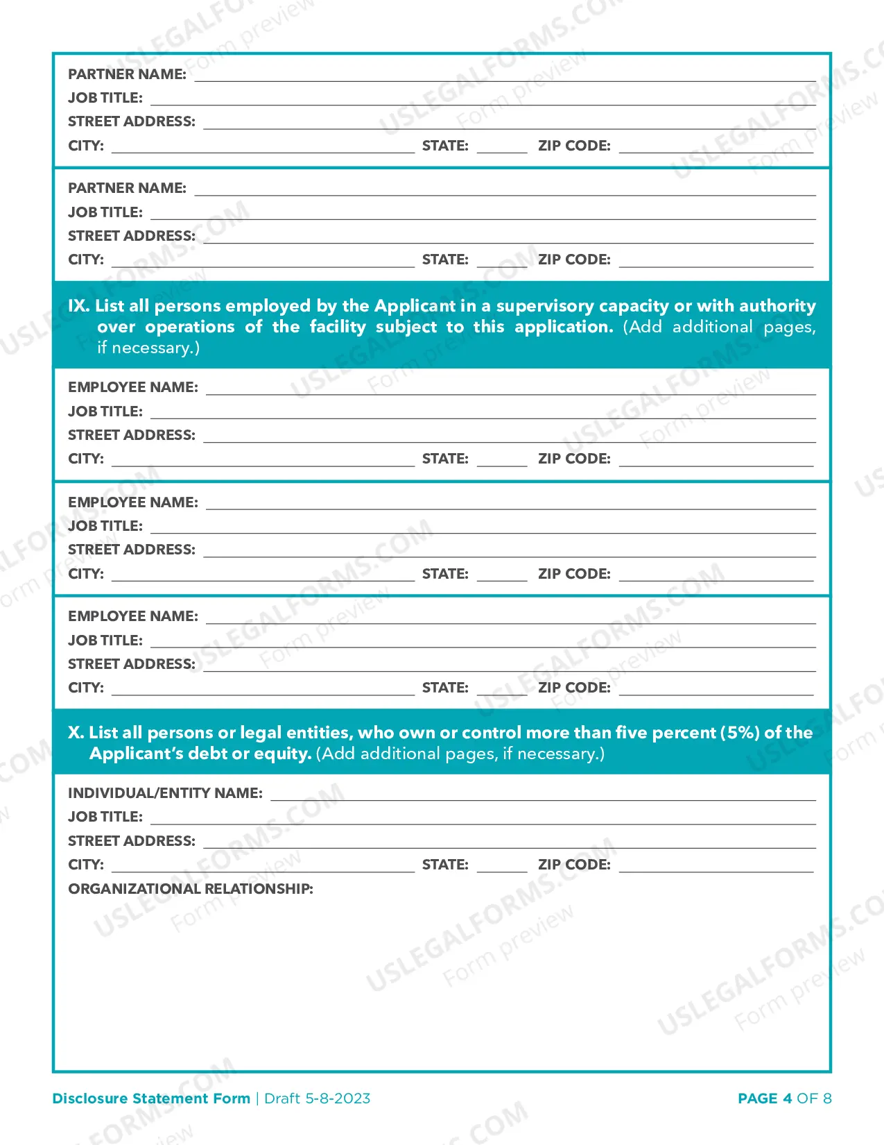Preview ADEQ Disclosure Statement