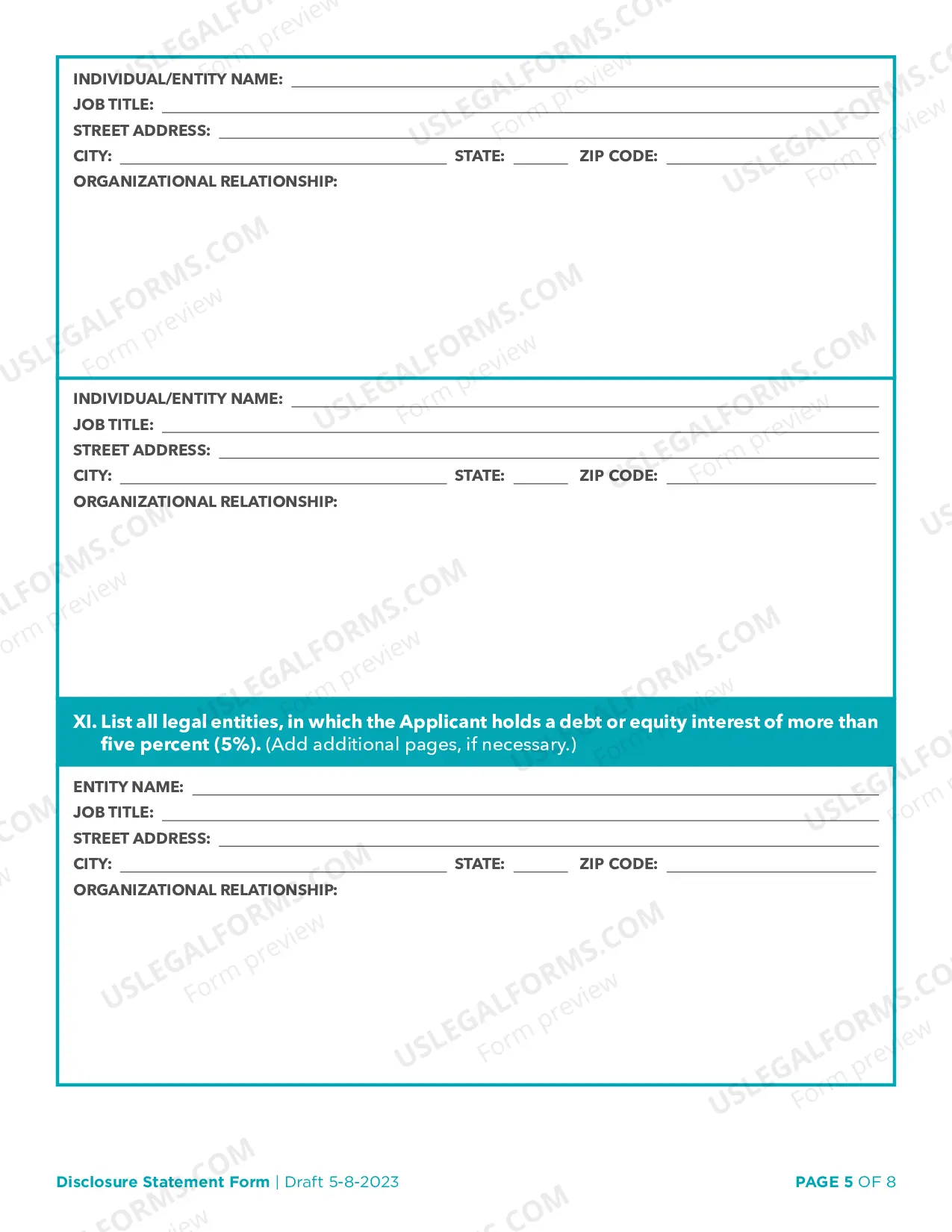 Preview ADEQ Disclosure Statement