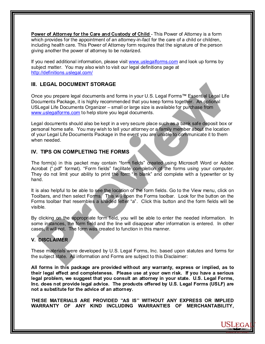 Arkansas Standby Temporary Guardian Legal Documents Package Temporary