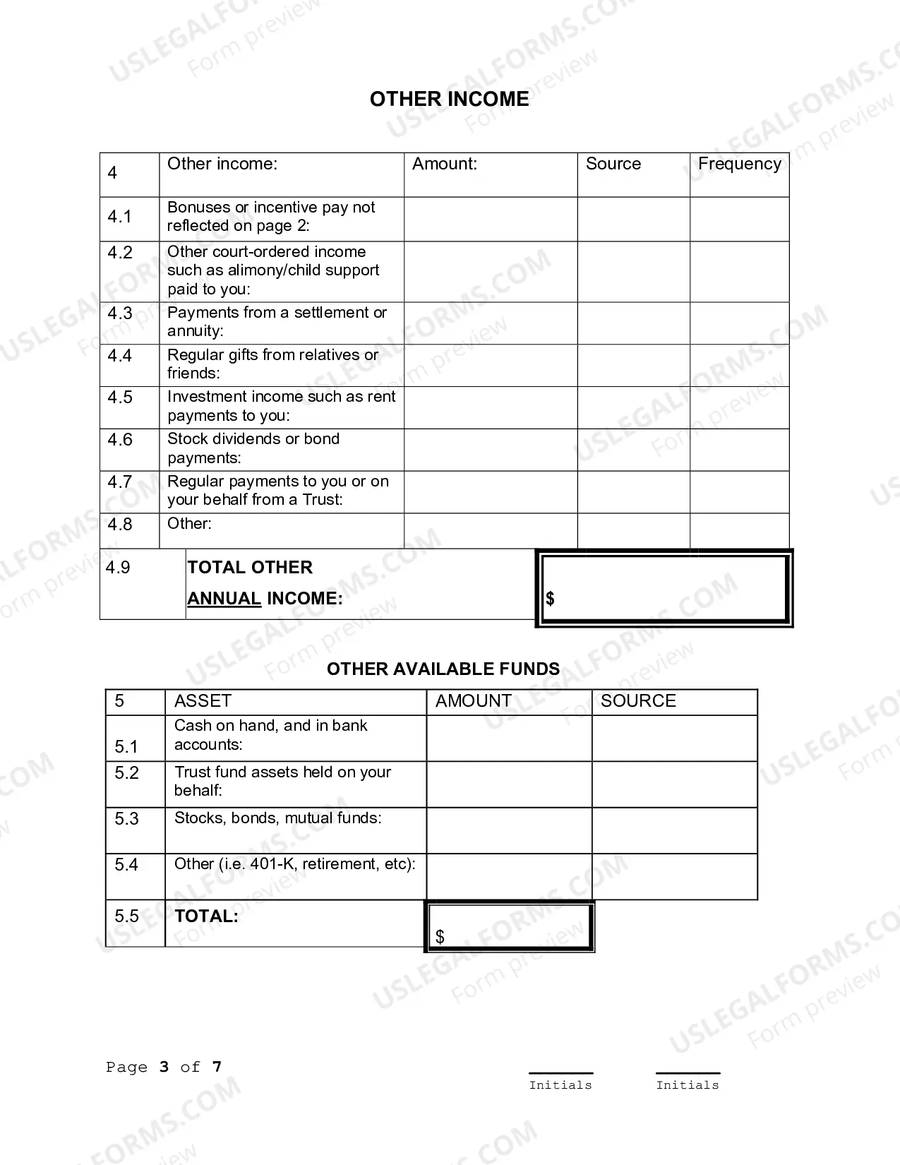 Preview NEW Affidavit of Financial Means (effective October 10, 2016)