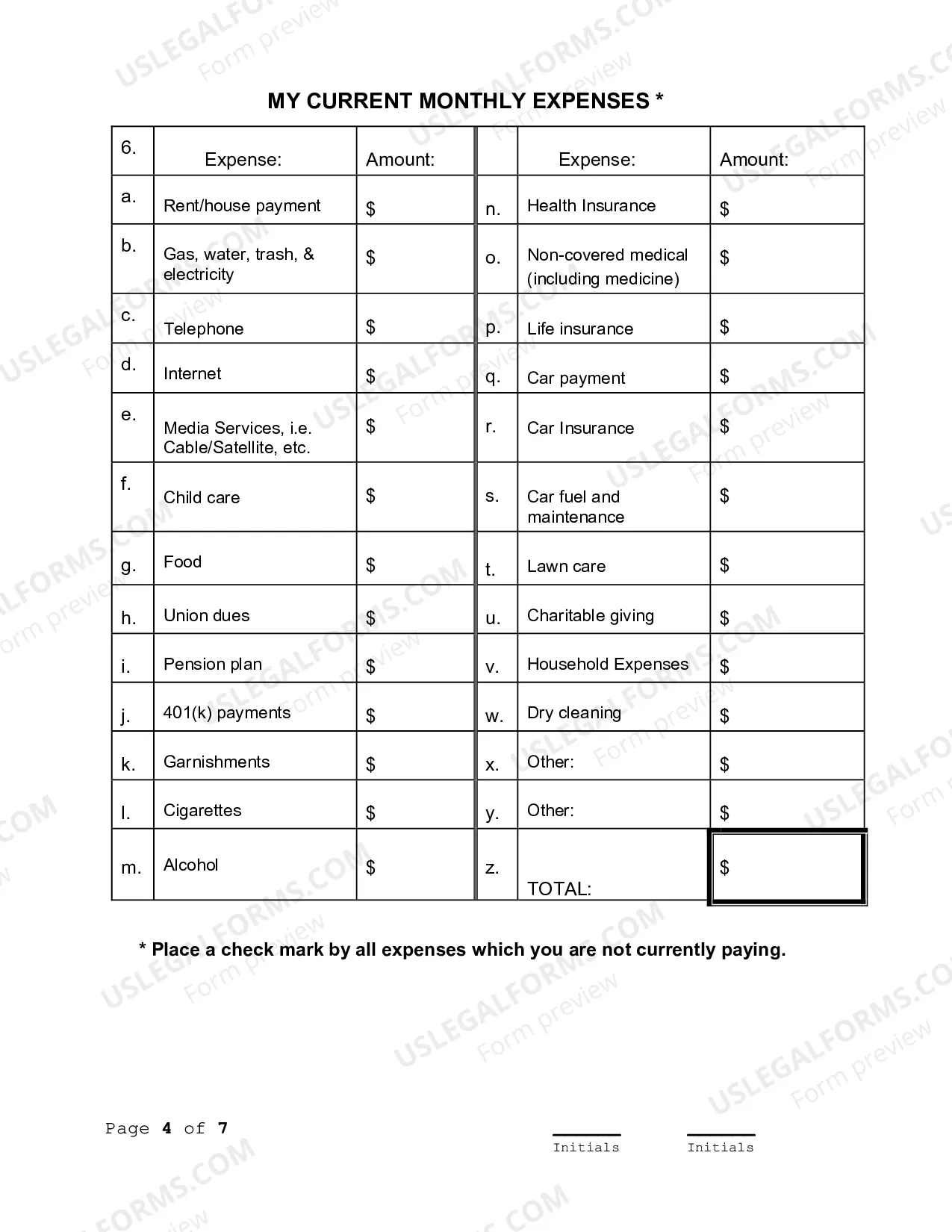 Preview NEW Affidavit of Financial Means (effective October 10, 2016)
