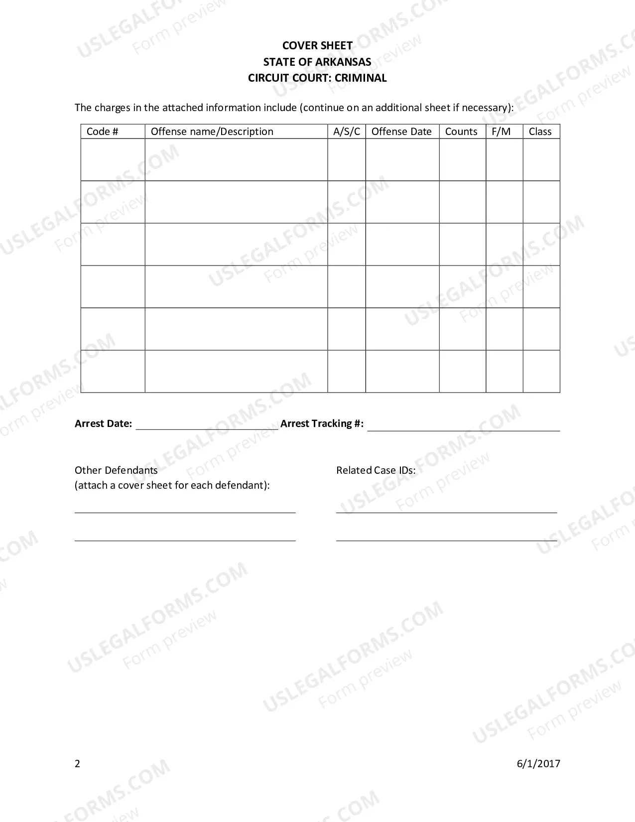Preview Criminal Cover Sheet and Information