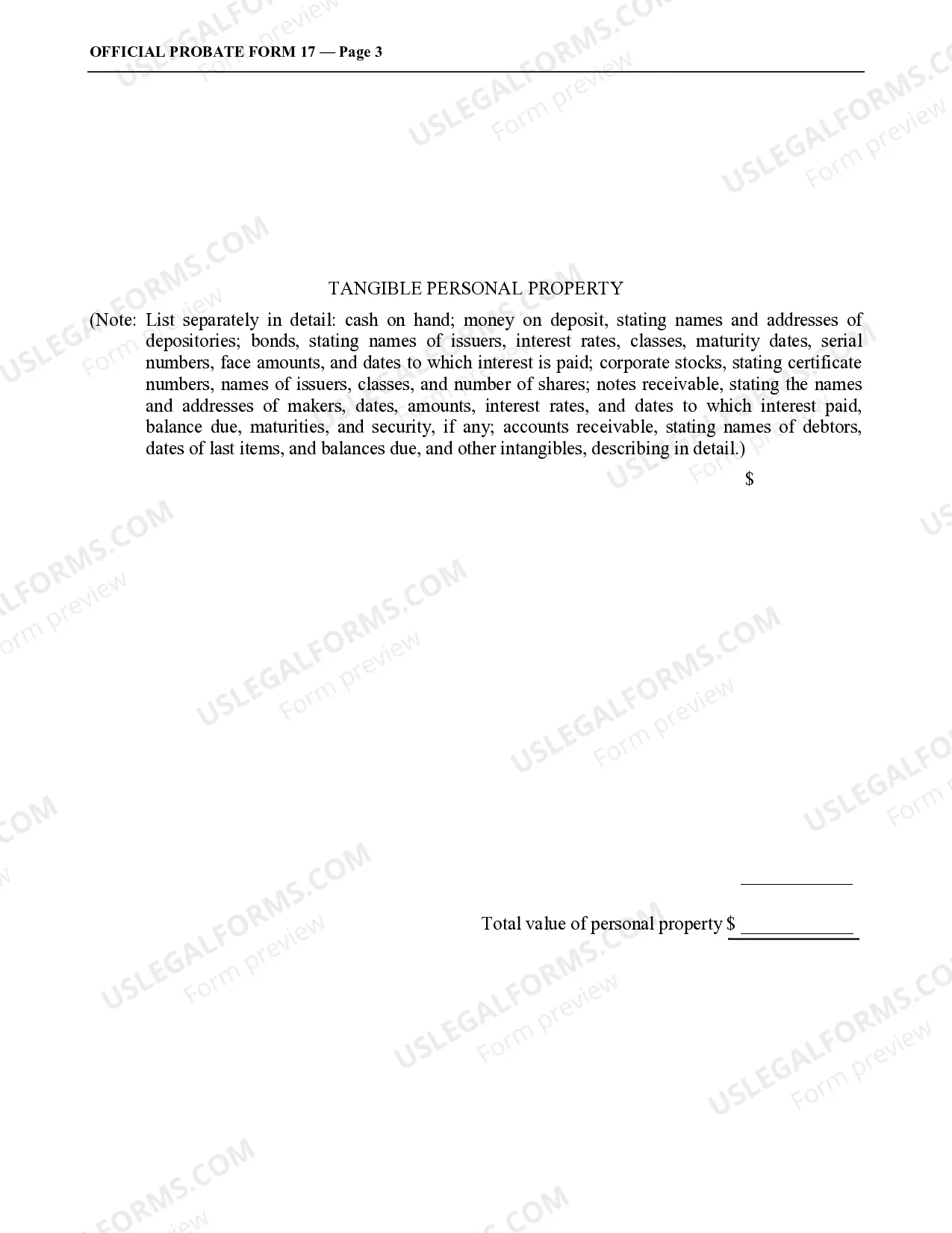 Preview Inventory of Estate by Personal Representative